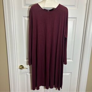 Old Navy Deep Red Thin Plush Long Sleeve Dress